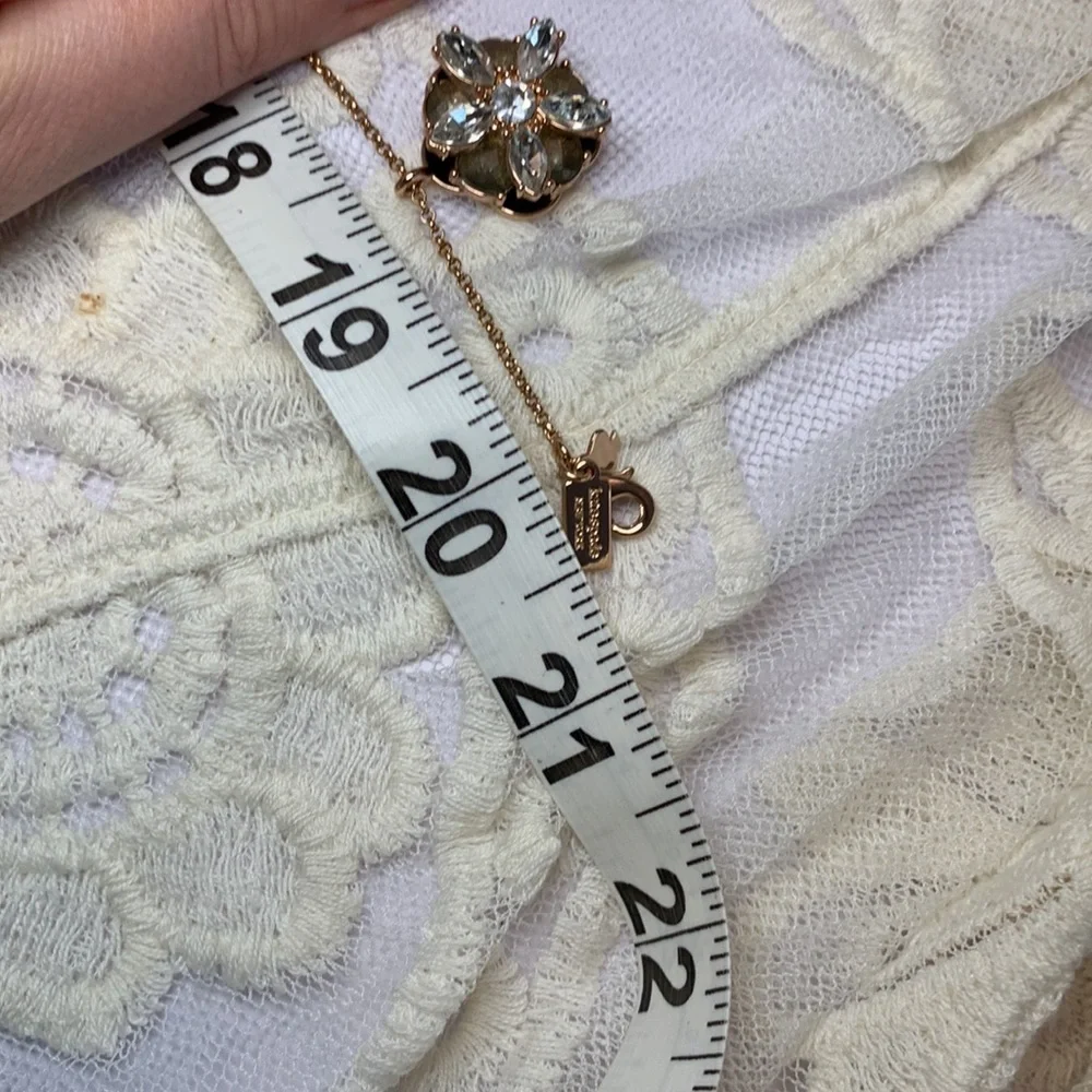Kate Spade Rose Gold Floral Crystal Pendant Necklace Nwot - Picture 8 of 12